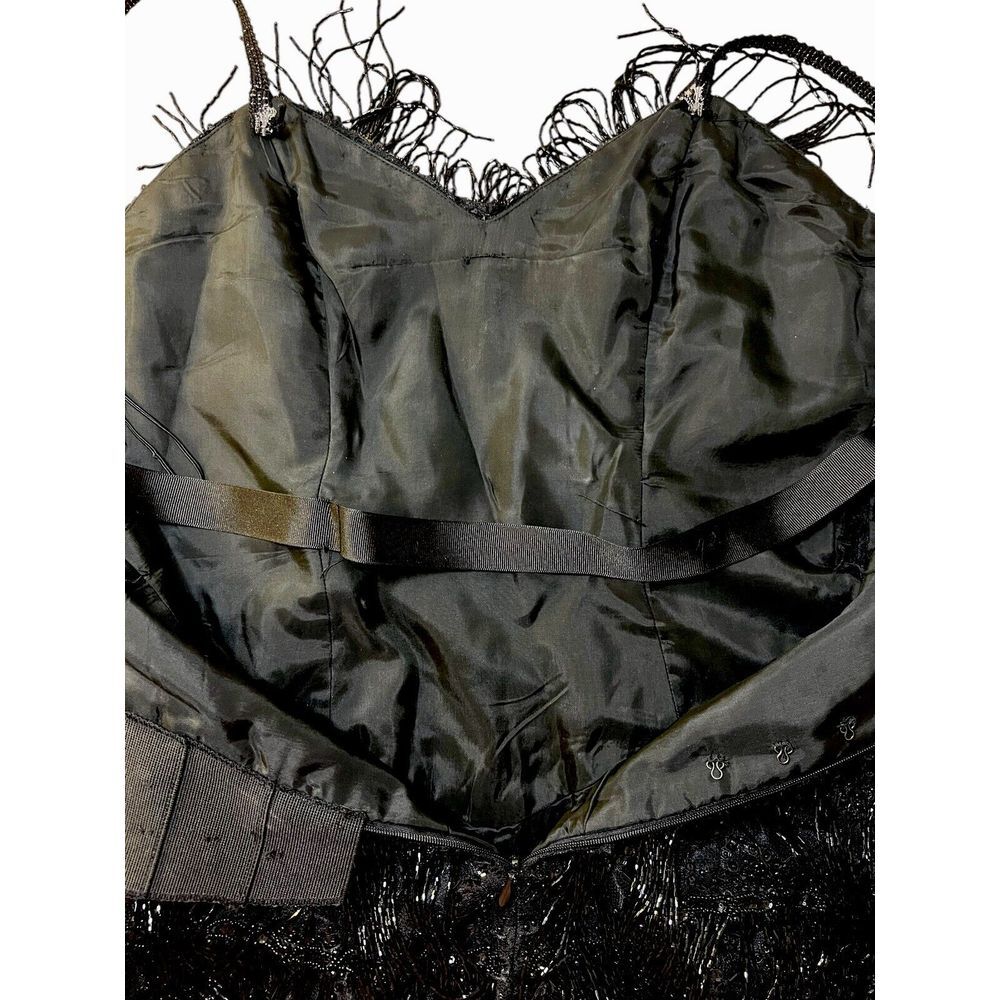Vintage- LILLIE RUBIN After Five Size 10 Beaded Black Evening Party Dance Dress‎ - Picture 16 of 16